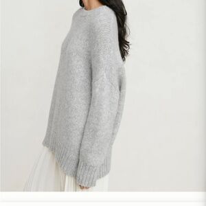 Jenni Kayne Alpaca Cocoon Crewneck Light Gray Sweater